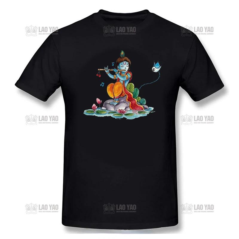 Krishna T Shirt Krishna Hare Krishna Man TShirt Awesome Woman Tee Shirt Summer Streetwear ShortSleeve Graphic Tshirt