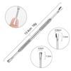 European-American Russian-Style Nail Technician Dual-End Cuticle Pusher and Groove Cleaner - Silver