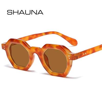 SHAUNA Fashion Polygon Small Square Women Sunglasses Retro Rivets Men Shades UV400 Trending Outdoor Sports Sun Glasses