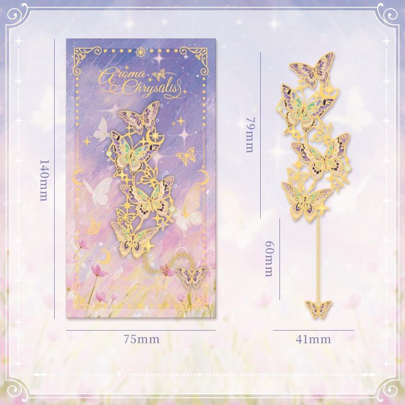 Butterfly Orbit Metal Bookmark Elegant Hollow-Out Butterfly Shape Page Clipper for Students Reading Vintage Book Accessories