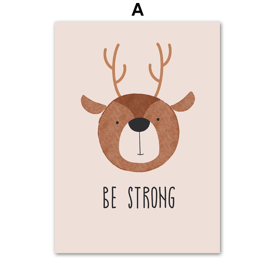 Cartoon ABC Number Deer Sun Cloud Rainbow Nordic Posters And Prints Wall Art Canvas Painting Wall Pictures Baby Kids Room Decor