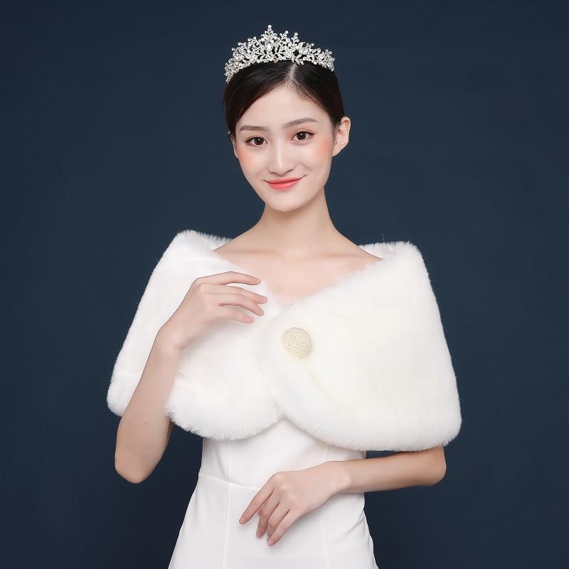 Womens Solid Color Warm Shawl Cape Wedding Bridesmaid Winter Elegant Outerwear