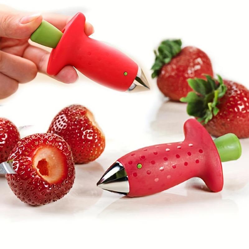 1pc Strawberry Cherry Huller - Corers with Stainless Steel Blade for Efficient Core Removal, Kitchen Gadgets and Stuff for Easy Food Preparation