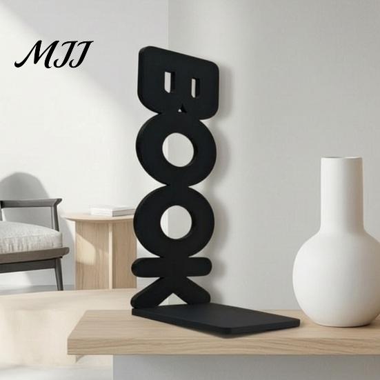 Sturdy Bookends for Office 3D Printed BOOK Letter Bookend, Minimalist Creative Book Support Stand, Thickened Anti-Slip Unique Shape Baffle,