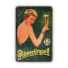 Metal Tin Signs Pinup Girl Beers Wall Decoration Plaque Vintage Art Poster Iron Painting for Man Cave Home Cafe Garden Club Bar