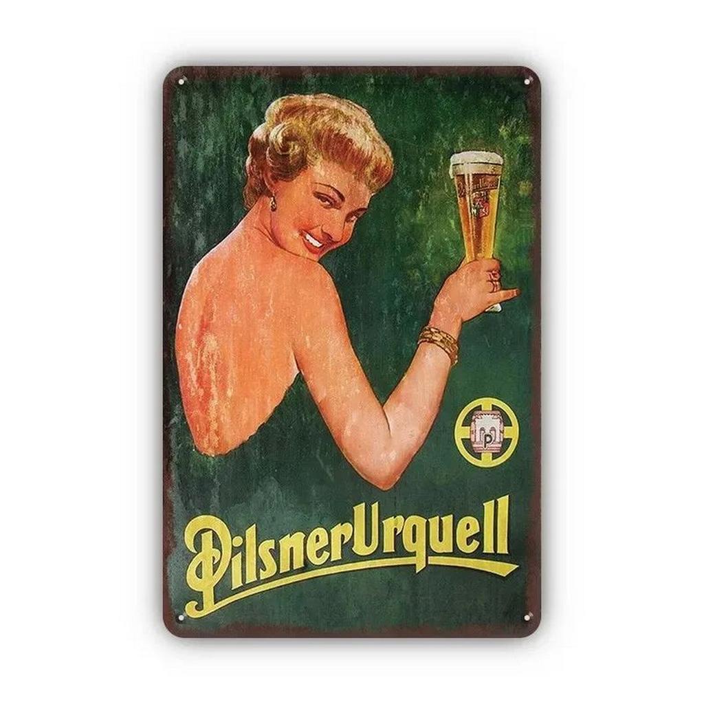 Metal Tin Signs Pinup Girl Beers Wall Decoration Plaque Vintage Art Poster Iron Painting for Man Cave Home Cafe Garden Club Bar