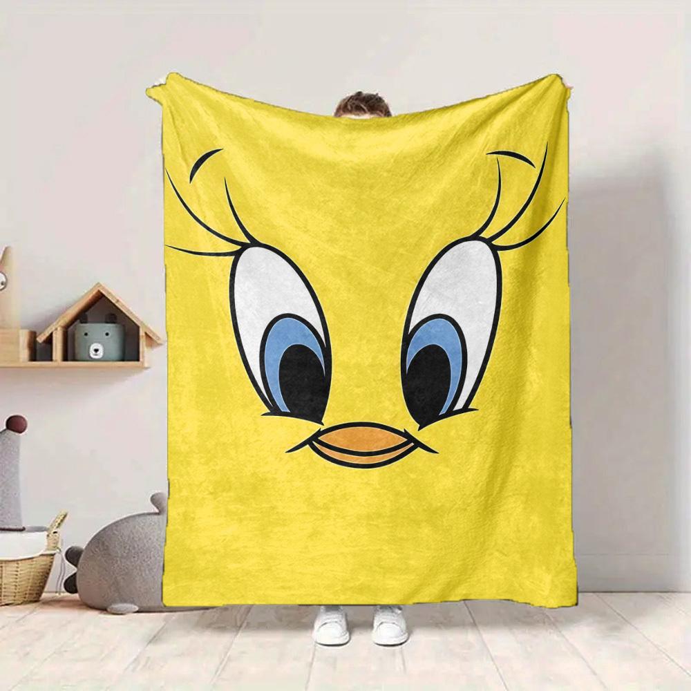 1pc Tweety Bird Looney Tunes Flannel Throw Blanket - Lightweight Soft Warm All-Season Blanket for Sofa, Bed, Travel, Camping  L1029123