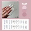 White Long Press On Nails with Pearls Decor Odorless Provides a Comfortable Experience for Women and Girl Nail Salon