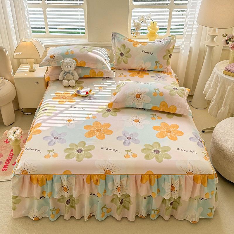 Gonna da letto principessa spazzolata in stile coreano - Copertura Simmons ispessita a doppio lato