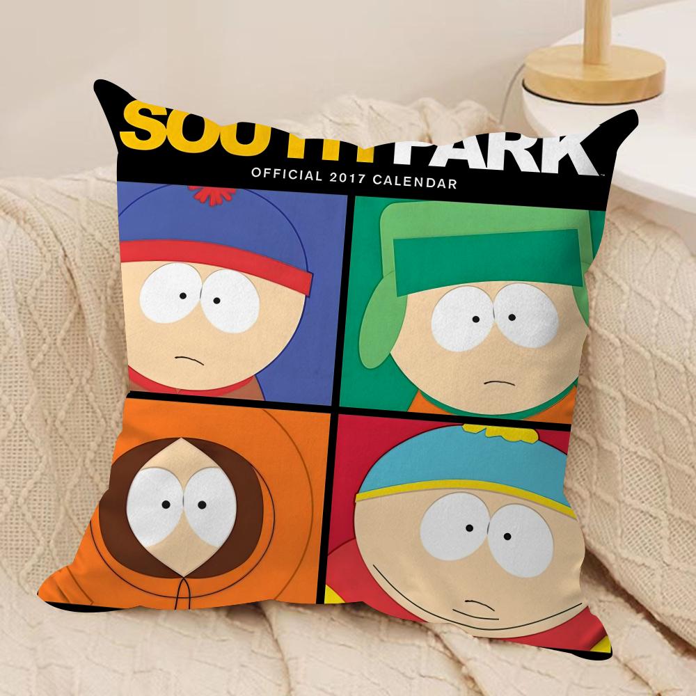 Funny Anime S-Souths P-Park Cushion Cover Soft Plush Double-Sided Printed Sofa Pillow Cushion Cover | Cozy All-Season Decor Gift