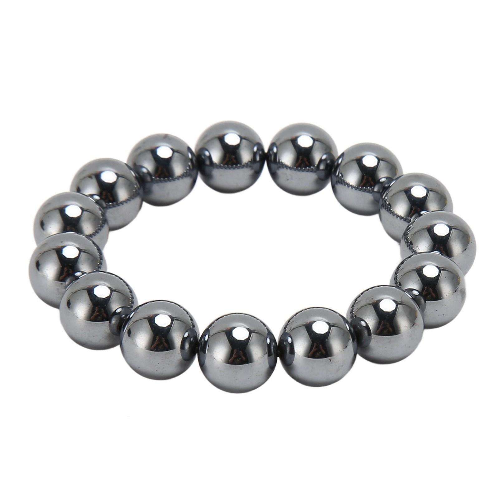 

14 мм браслет из терагерцового камня способствует циркуляции крови круглые бусины браслет Chian для женщин мужчин