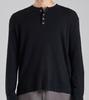 Beoteunseoul Wool Blend Layered Henley Neck Knit (Black)