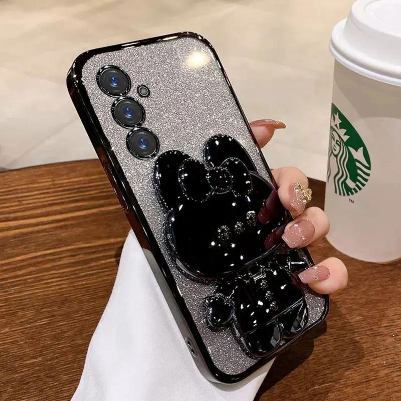 Rabbit Mirror Bracket Case for Samsung Galaxy A56 A36 A16 A06 A55 A35 A25 A15 A05 S A54 A34 A24 A14 A04 Seismic Protective Shell