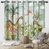 2pc/set Forest Dinosaur Blackout Curtains Colorful Cartoon Wildlife Animal Kids Room Polyester Curtains Balcony Bedroom Curtains