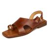 [CHICULL] Women's Flat Sandals, Leather, Brown, 24.5 Cm, 2E