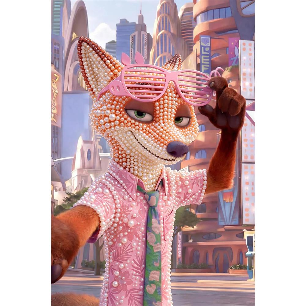 

Disney DIY Pearl Painting Zootopia Nickelodeon Decorative Painting Creative Ornaments Friends Gifts Desktop Furnishings Home Decoration 30x40