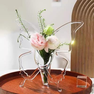 Ins Acrylic Vase Three-dimensional Minimalist Transparent Vase Aesthetic Frame Vases Flower Arrangement Accessories
