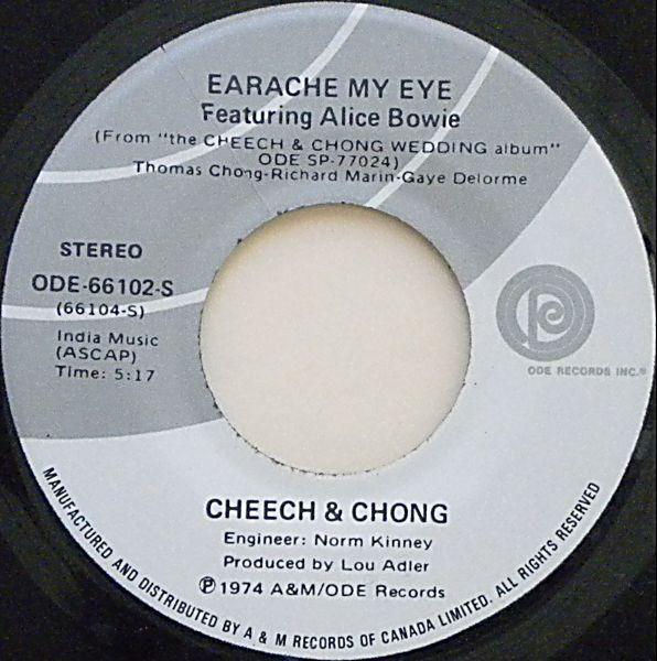 

7inch Record CHEECH CHONG Earache My Eye Turn That Thing Do ODE66102SPROMO Ode Records 1974 Canada Rock Used