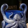 Fantasy Style Plant Container 3D Printed Octopus Planter with Tray Unique Marine-Inspired Succulents Pot Novelty Sea Monsters Decor Pot Drainage