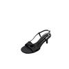 2025 Spring New Round Head Thin Heel High Heel Temperament Thin French Fashion Sexy Beauty Open-toed Women's Sandals