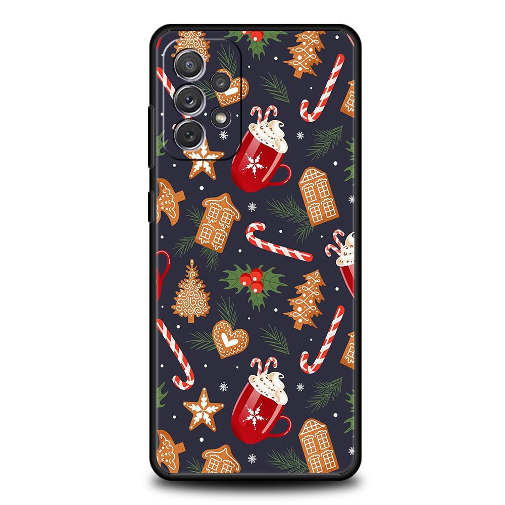 New Year Christmas Phone Case for Samsung Galaxy A55 A35 A15 A14 A25 A54 A51 A71 A72 A73 A32 A52 A52S A41 5G Silicone Shell Bags