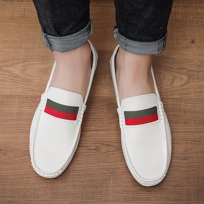 Doudou Schuhe Herren Sommer neue Mode Herrenschuhe vielseitig Herren bequeme weiche Sohle ein Pedal Fahren lässige Lederschuhe Tide