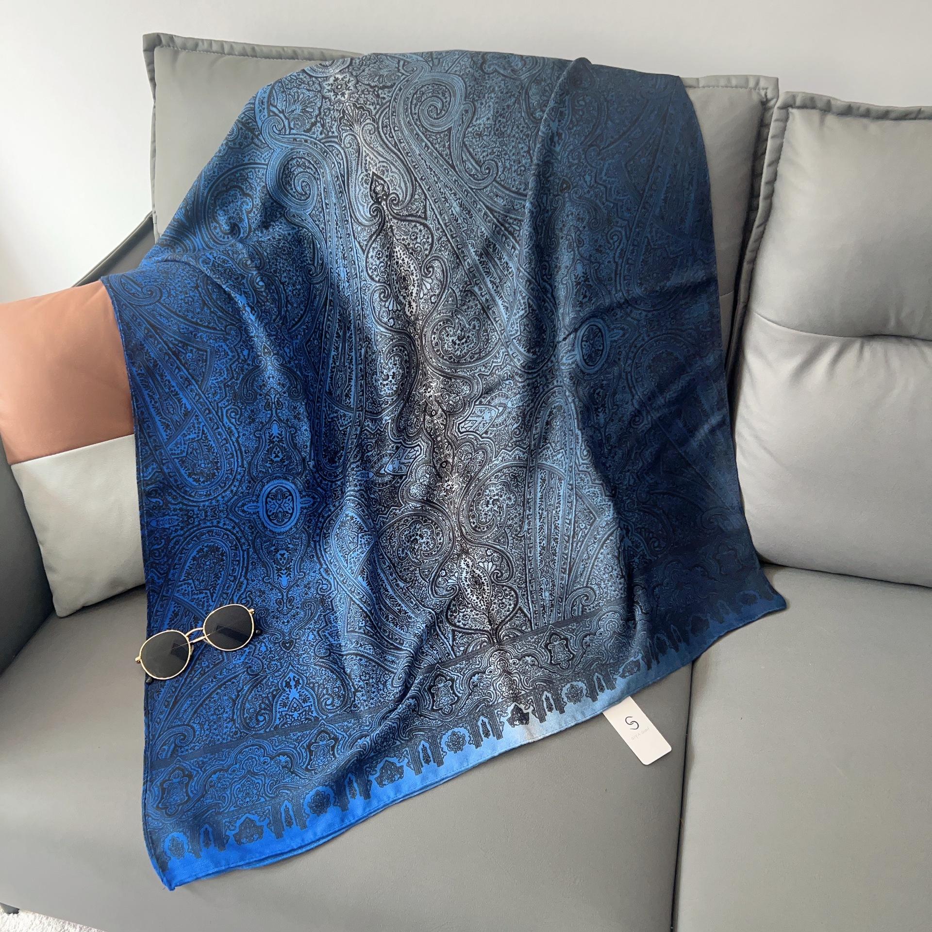 

New cotton and linen yarn, thin cashew print shawl, outing sunscreen beach towel for women 180*85cm