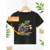 European Sizes Custom Model  for Boys, Personalized Name, Dinosaur Print, Stylish And Versatile Casual T-Shirt
