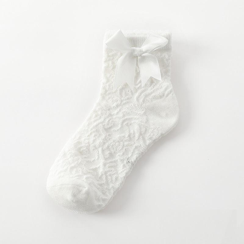 Summer Baby Lace Ruffle Socks Thin Mesh Breathable Short Sock Princess Girls Bow Dress Ankle Socks Kids Lolita White Black Sock