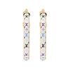 X Takashi Murakami Kollaboration Logo Ohrringe Damenohrringe Gold Weiß M03735