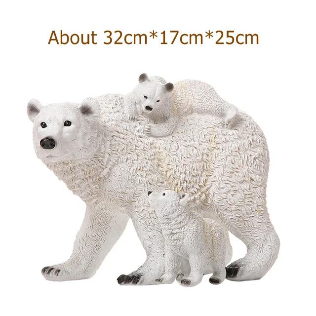 Скульптура белой медведицы Ручная работа Полирезин Статуэтка медвежонка Семейный Декор Подарок Маме Украшение Дикой природы Ремесло Мебель M