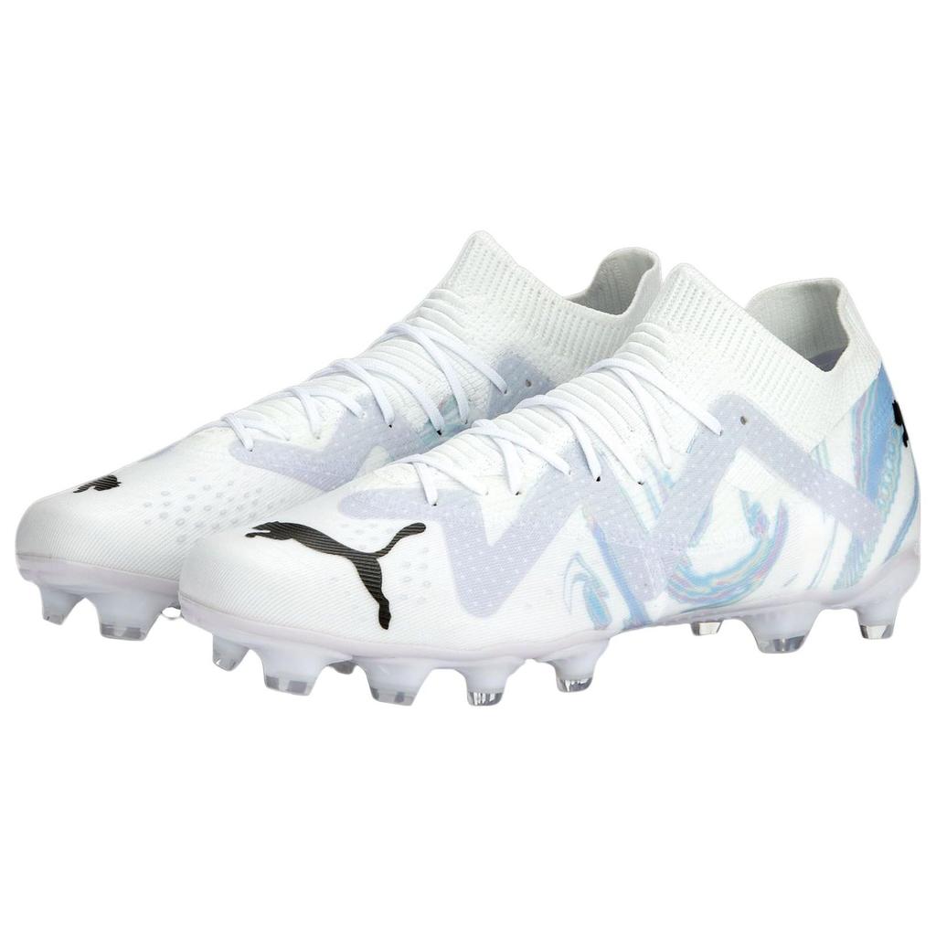 Puma Future Match Bl Round Toe Lace-Up Ag Fg Artificial Grass Natural Grass Soccer Shoes Women Soccer Shoes White Blue 107406-01