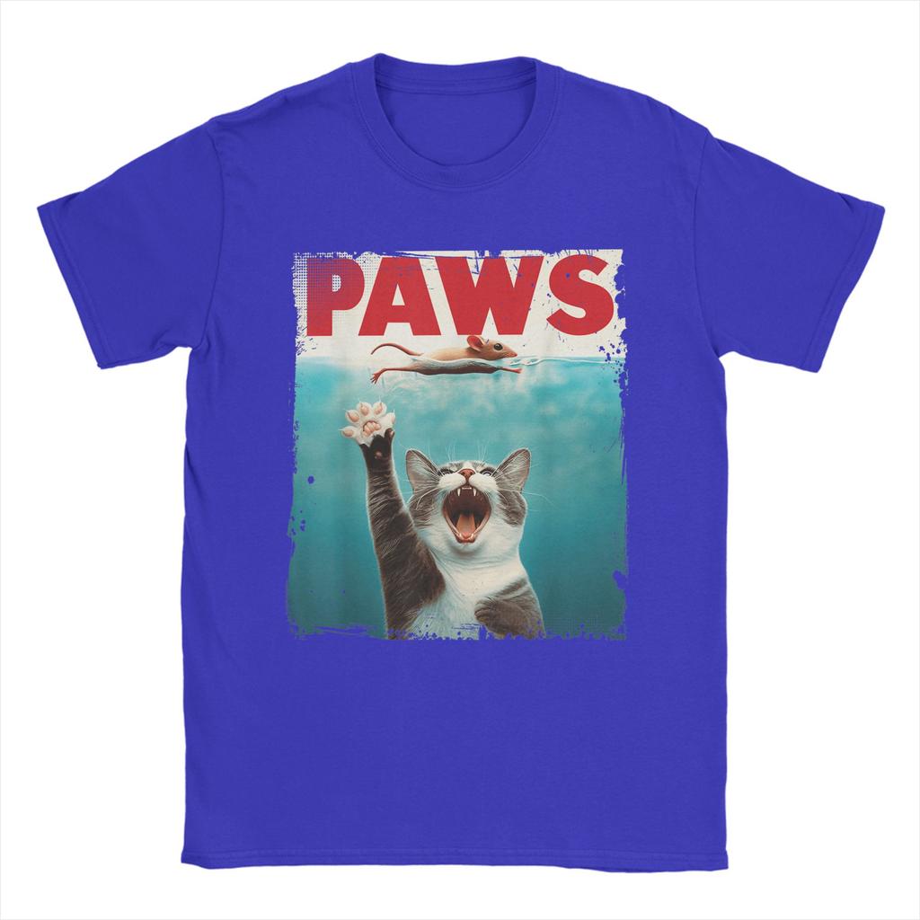Couple T-Shirt PAWS Parody Cat Mouse Humorous Cat Chasing Mouse Kitten T-Shirts Harajuku Summer Tee Shirt Cotton Tops Gift Idea