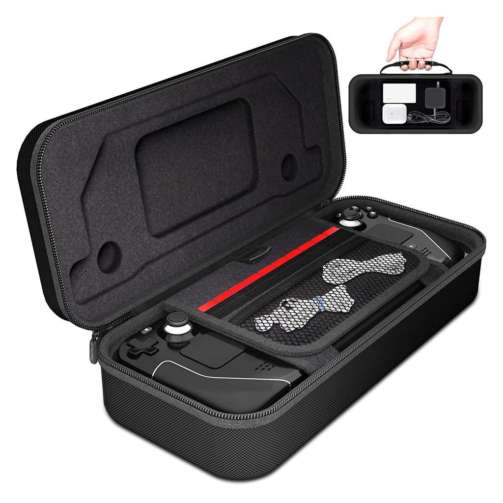 Handheld Console Carry Case Hard Built in Storage Card Slot Stand Protective Travel Bag with Handle for