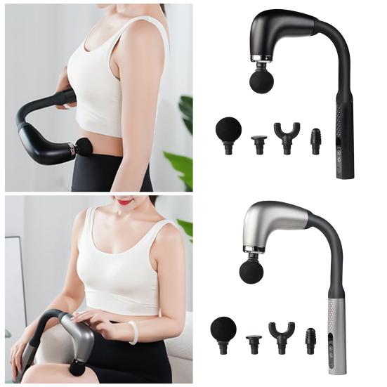 Fascia Massage Hammer with 4 Massage Heads Multiple Modes 9 Intensity Levels Low Noise Ergonomic Grip Massage Hammer Set