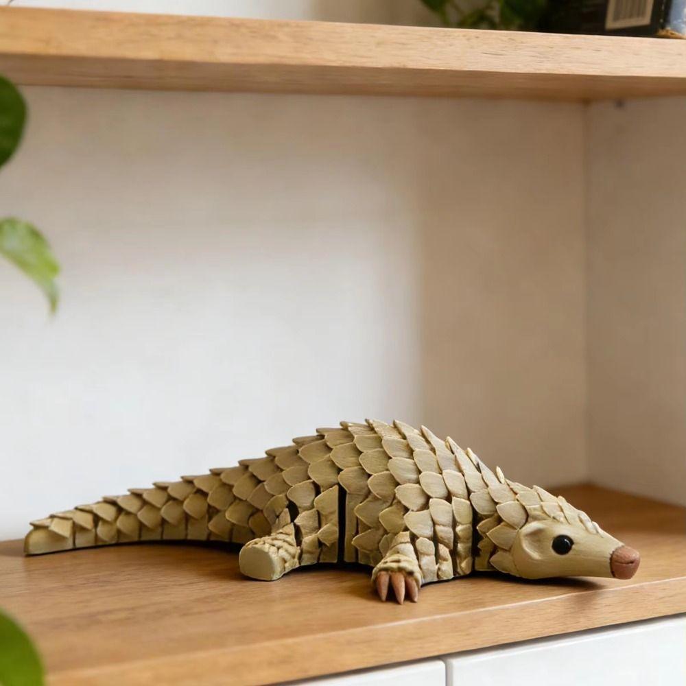 Creative 3D Printed Pangolin Toy Articulated Animal Model Decoration Home Accessories