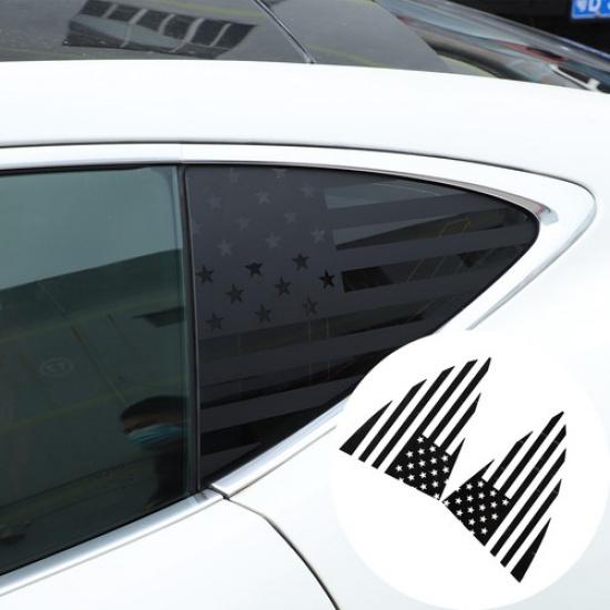 

Black US Flag Rear Window Triangular Glass Sticker For Jaguar F-TYPE 2013-