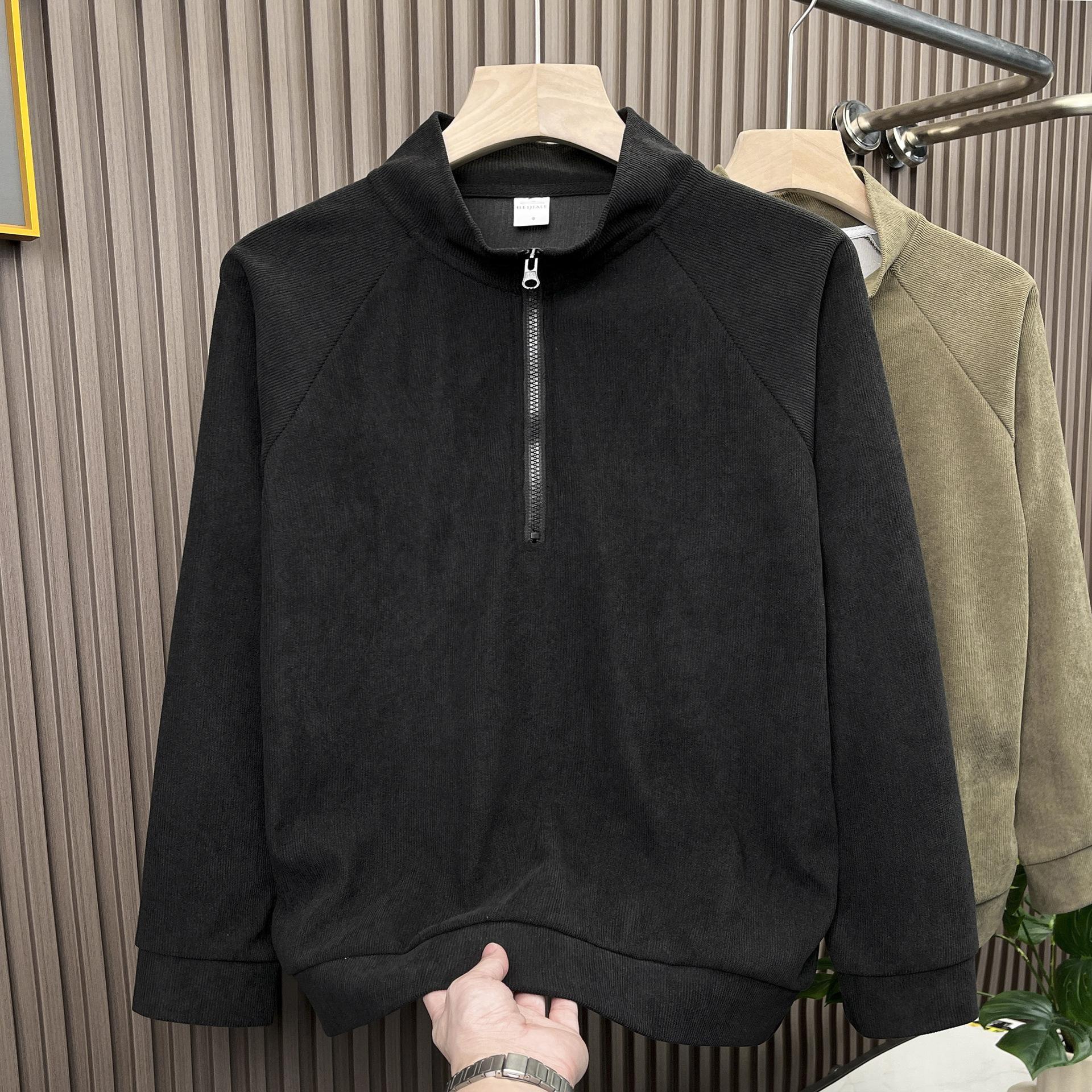 

Pullover Baseball Jersey Sports European Semi-zipper Sweater Men s Fashion Loose Shoulder Long-sleeved T-shirt 2026 M