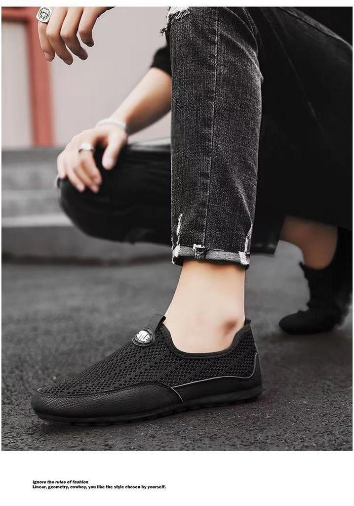 Men's Breathable Mesh Slip-On Casual Driving Shoes