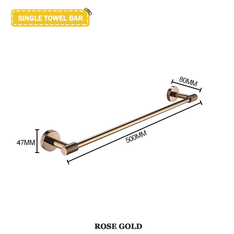Rose Gold Wall-Mounted Stainless Steel Bath Towel Rack Toilet Paper Holder Towel Bar Robe Hook Cup Holder Bathroom Accessories