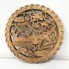 Diameter 27cm/10.8" Chinese style camphor wood carving circular decoration living room entrance background wall pendant
