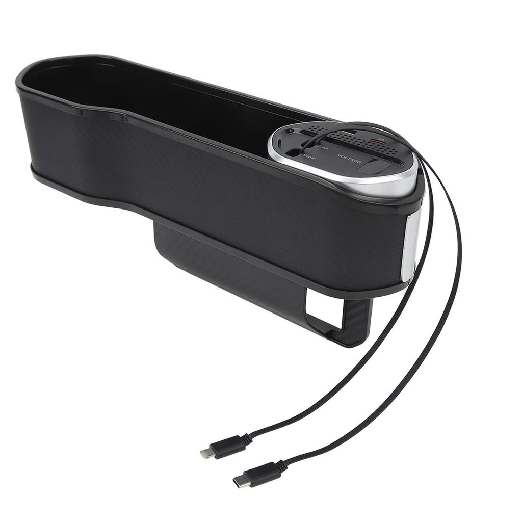 Car Seat Gap Filler Organizer with Charging Function DC12 To 24V Console Side Storage Box Universal for Cars