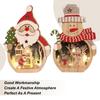 Christmas Wooden Decorations LED Glowing Santa Claus Shaped Wooden Christmas Ornaments for Party Cheer Celebration