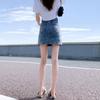 Youthful and Slimming Vintage Stretch Bustier A-line High-waisted Skirt Pants Skirt Split Package Hip Skirt Ladies Summer Fashion Denim Short Skirt
