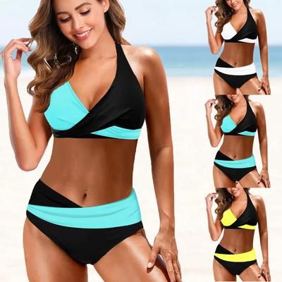 Women's Sexy Casual Resort Style Swimsuit Strap Neck Fashion Ladies Beach Bikini Swimsuit Suit S-6XL