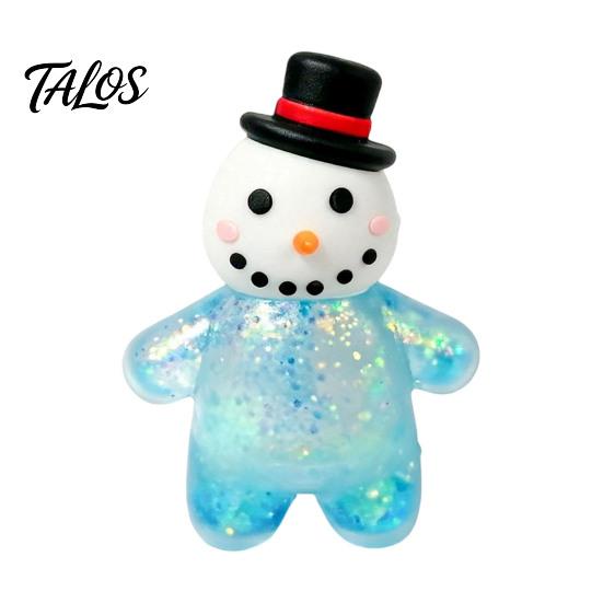 Safe TPR Squeeze Toys Christmas Santa Snowman Stress Ball, Slow Rising Soft Stretchy for Fidget Toy Anxiety Relief, Cute Holiday Decompression Gift