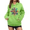 Women's Winter Christmas Printed Pullover Hooded Sweatshirt Fleece Long Sleeve Sweatshirt