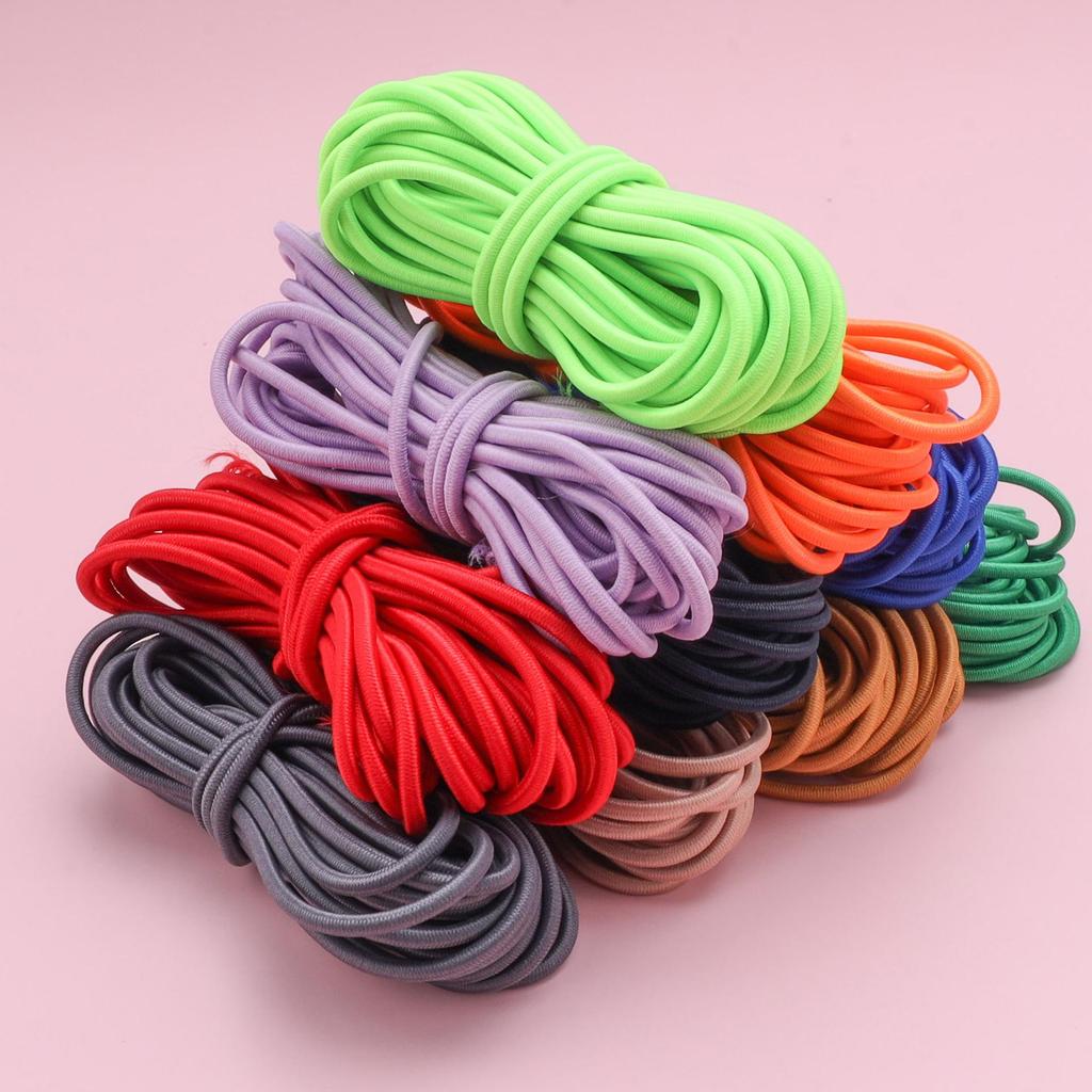 Colorful Round Elastic Cord for Hoodie and Pant Cuffs, Waist Drawstring, High-Elasticity Rubber Latex Thread Elastic Band