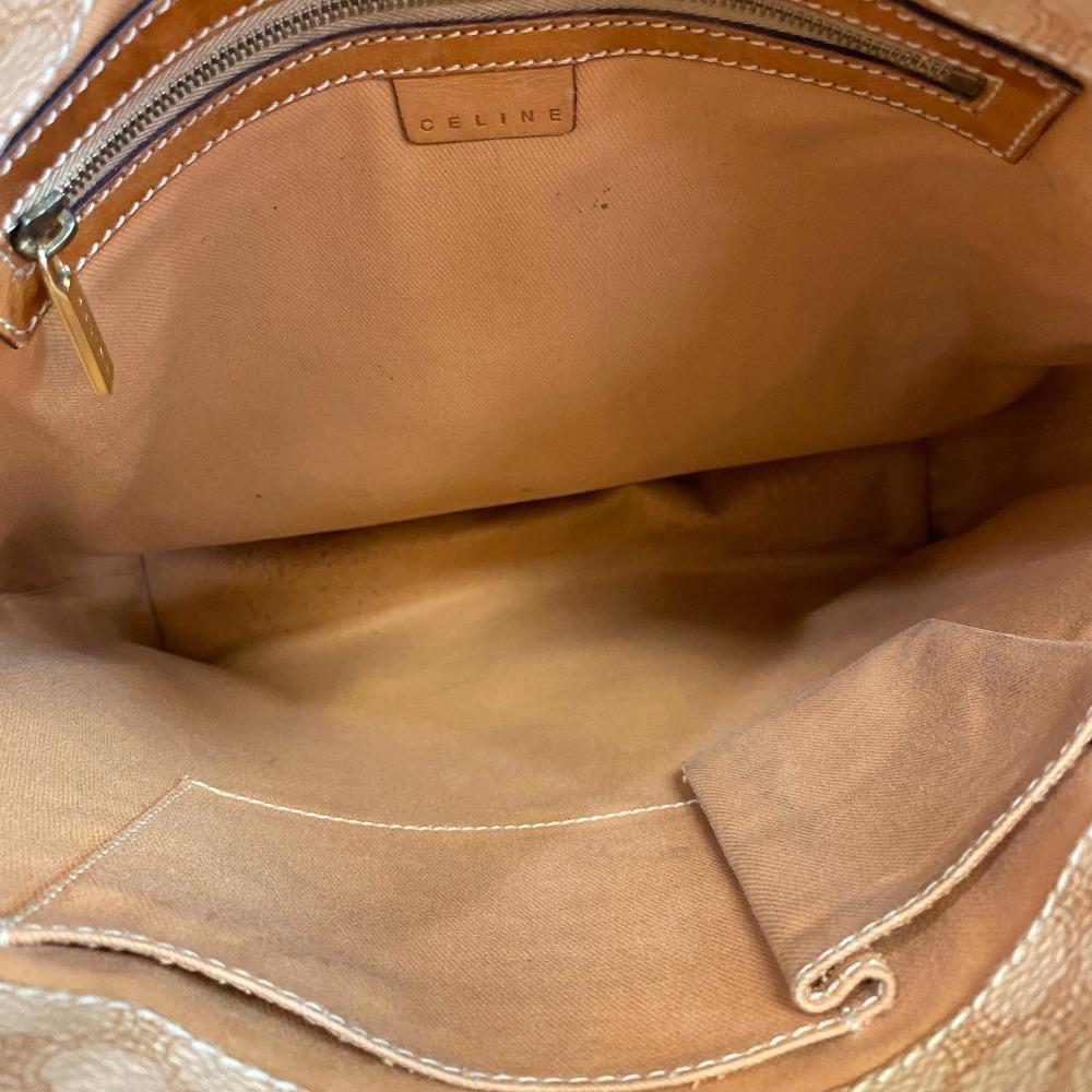 CELINE Vintage Shoulder Macadam PVC Tote Bag beige PVC Used