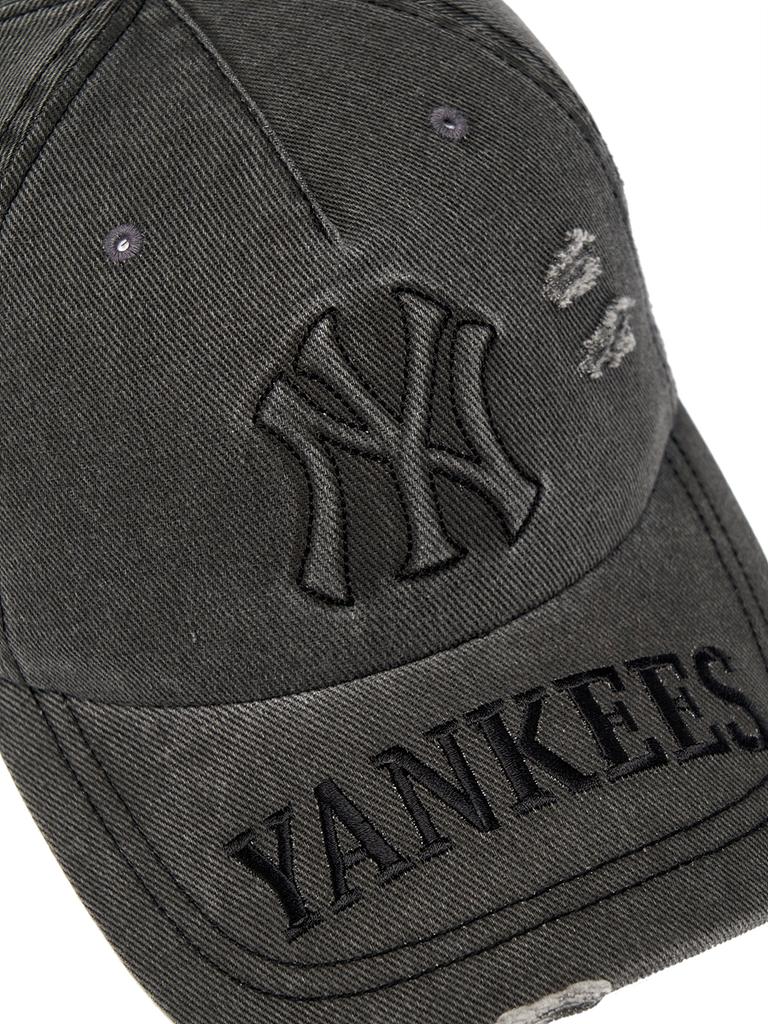 Emelbi Vintage Prägung Beschädigt Unstrukturiert Baseballkappe Ny (Kohlengrau)